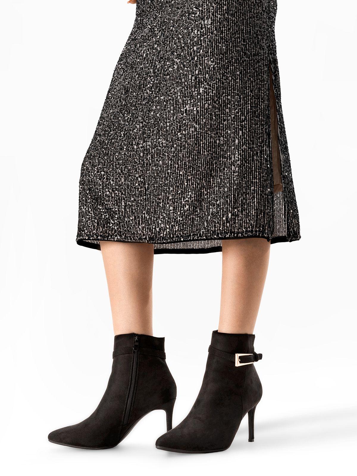 Botín Taco Alto Mujer Casual PU Textil Weide HX530-1