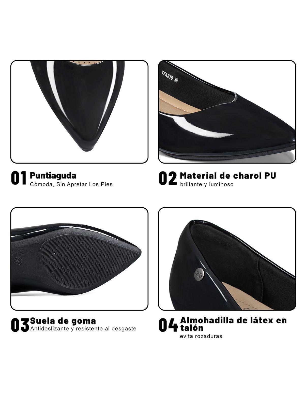 Zapato de Taco Puntiagudo Charol Mujer Weide TFA319-8