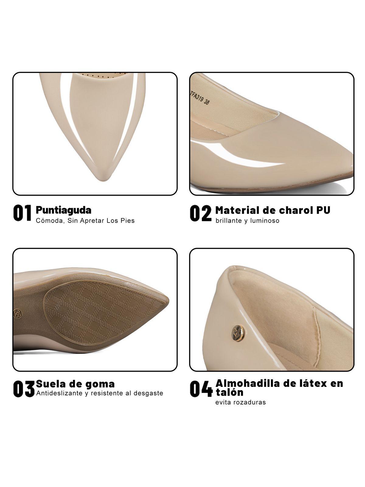 Zapato de Taco Puntiagudo Charol Mujer Weide TFA319-6