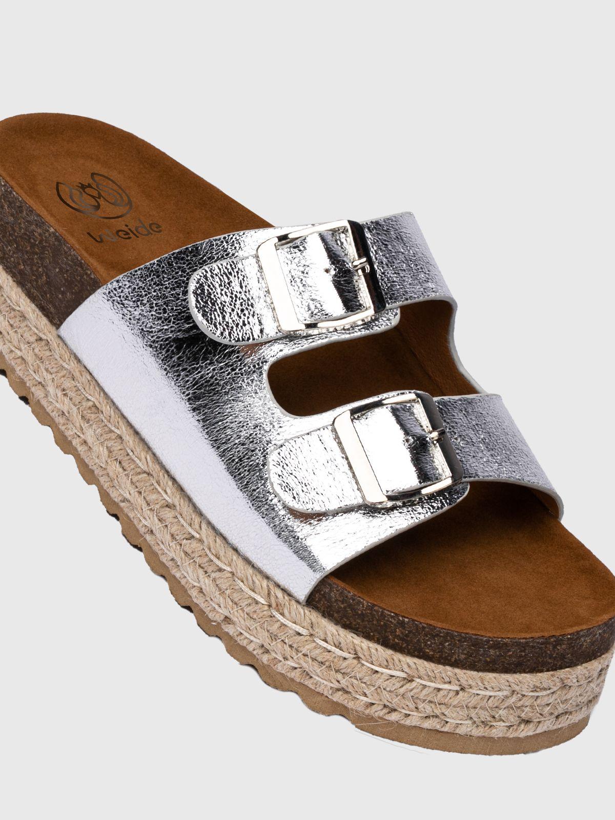 Sandalia Mujer Mariel Plateado Weide-4