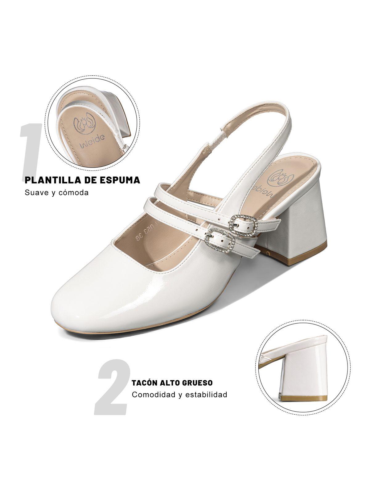 Zapato Taco Talón Descubierto Elegante Mujer Weide YL053-5