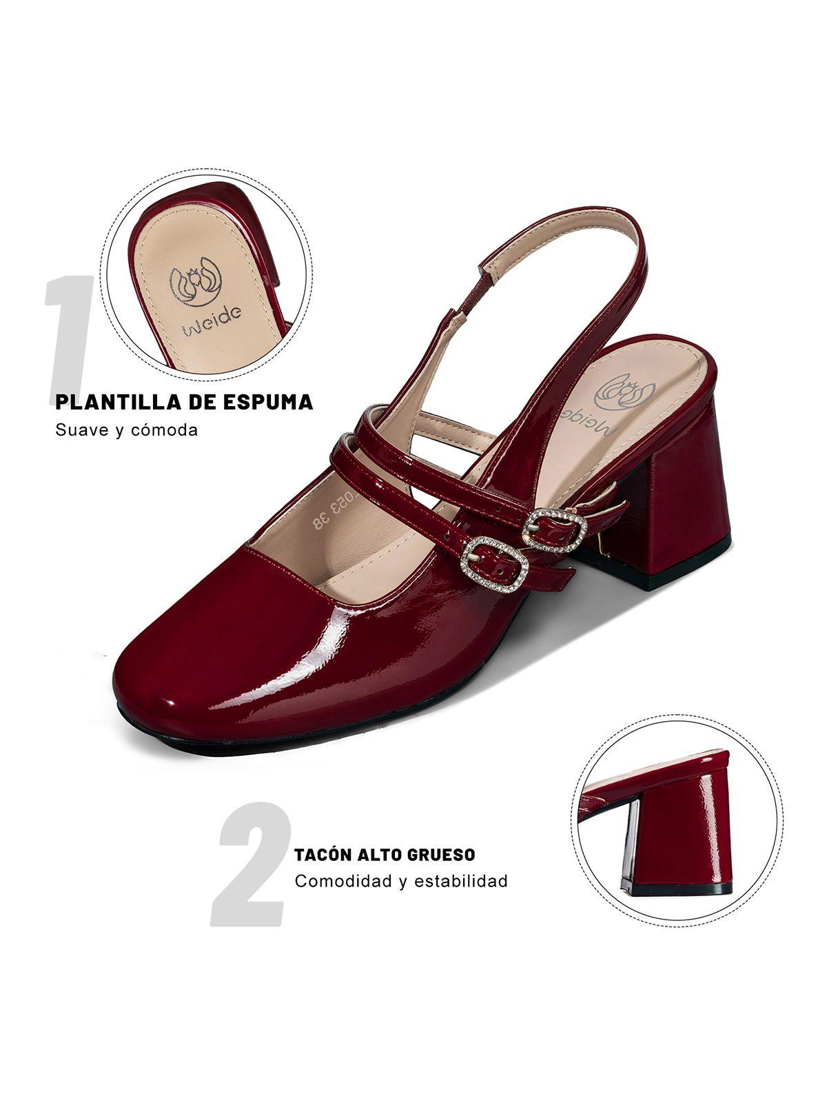 Zapato Taco Talón Descubierto Elegante Mujer Weide YL053-5