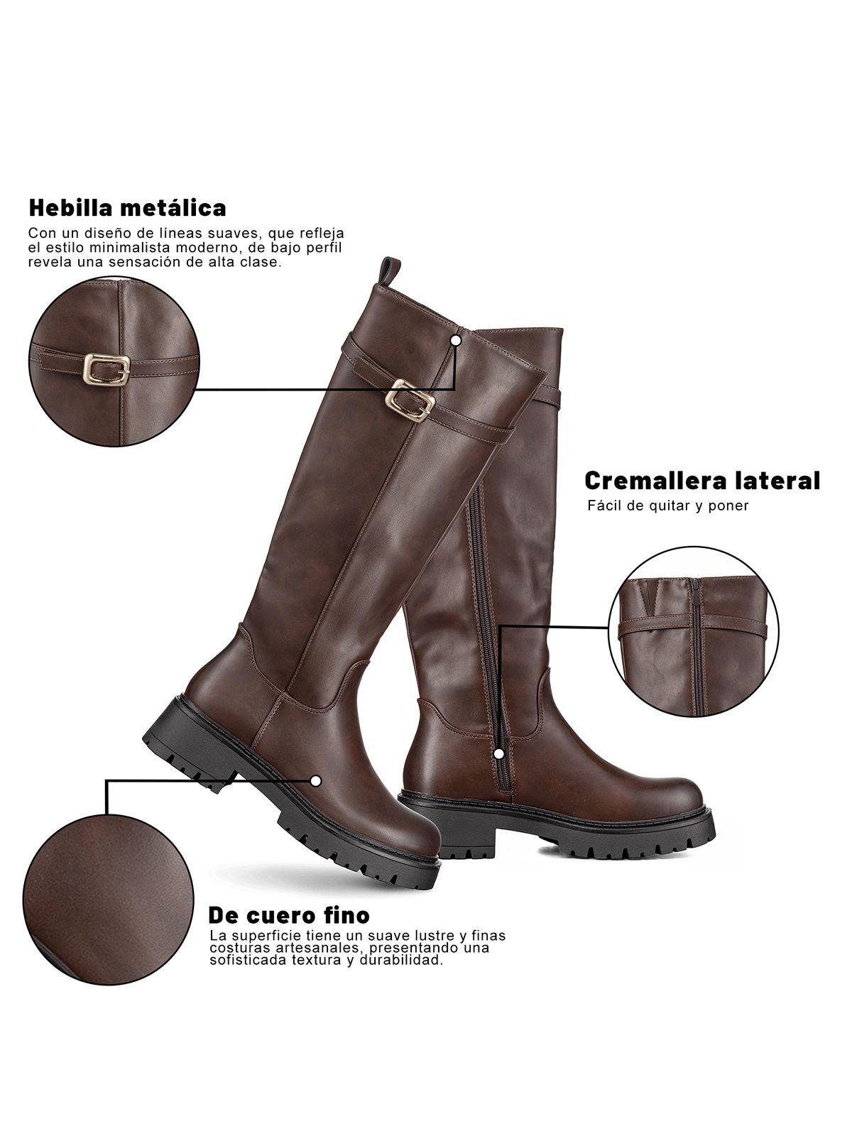 Bota Larga Mujer Eco Cuero Moda Antideslizante Weide CZY617-4