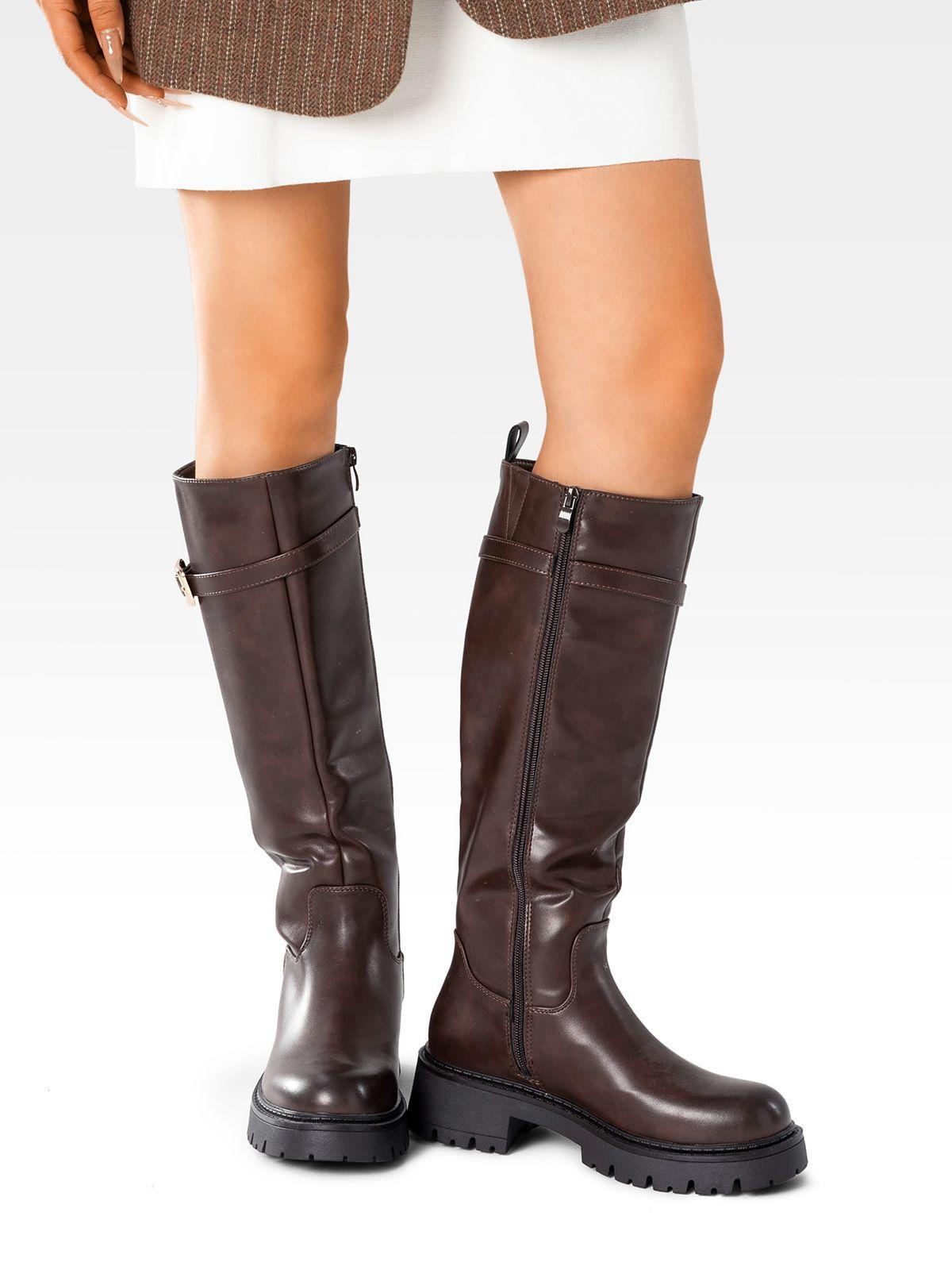 Bota Larga Mujer Eco Cuero Moda Antideslizante Weide CZY617-2