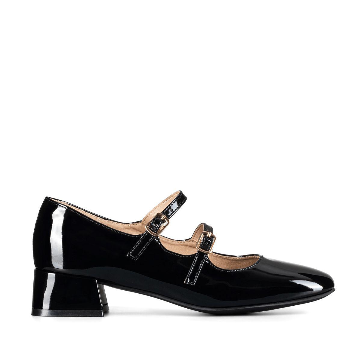 Zapatos Mary Jane Charol  Negro Taco Mujer Weide YL66-0