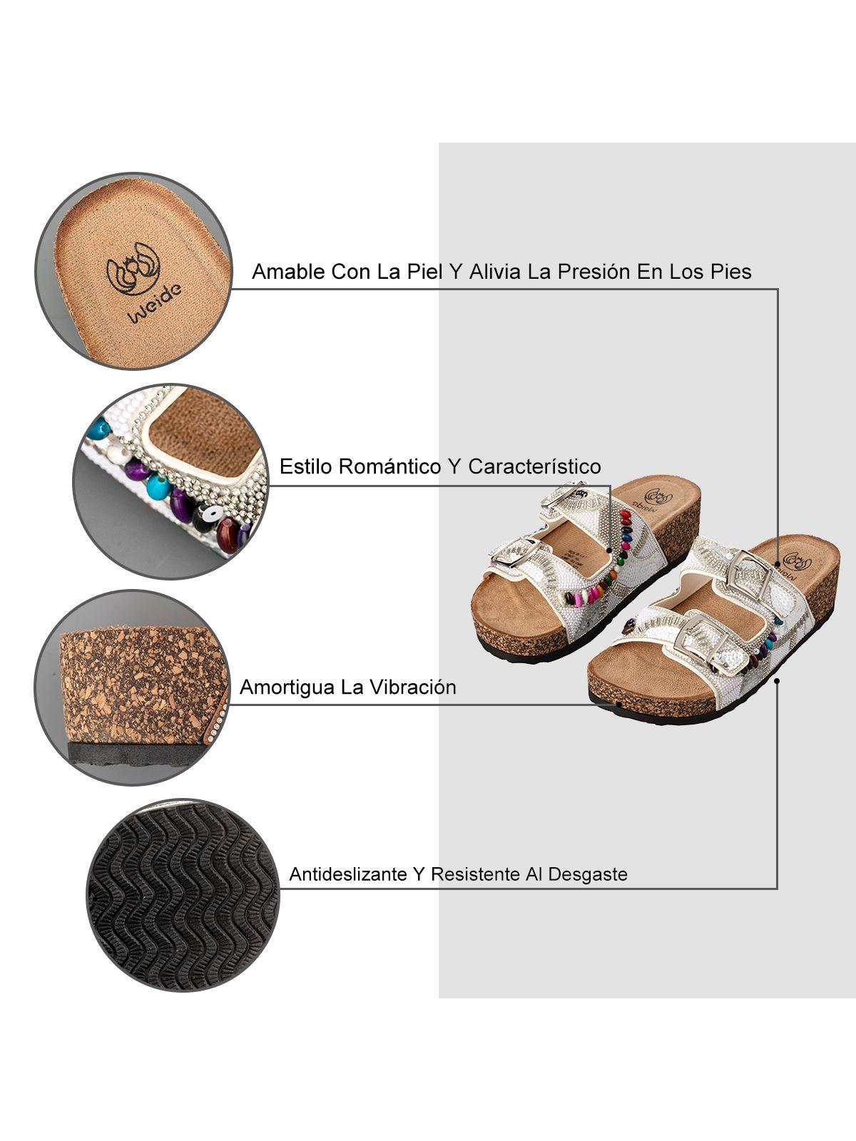 Sandalias Chalas Mujer Vintage Confort Pedrería Weide GH136-7