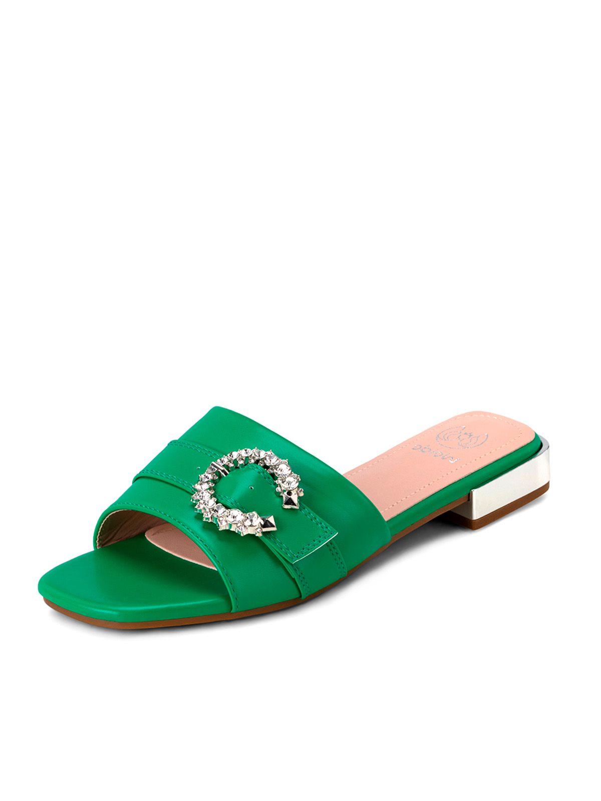 Sandalia Taco Verde Casual QIU306 Weide-0