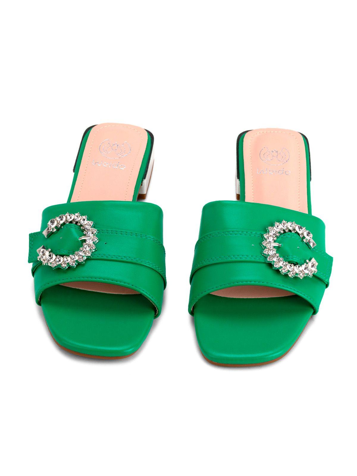 Sandalia Taco Verde Casual QIU306 Weide-2