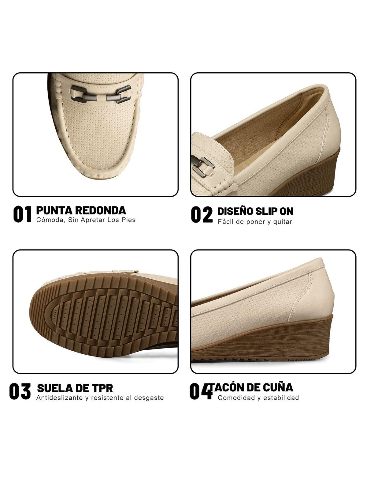 Mocasin Tacon Cuña Clásico Cómodo Casual Mujer Weide JS80-7