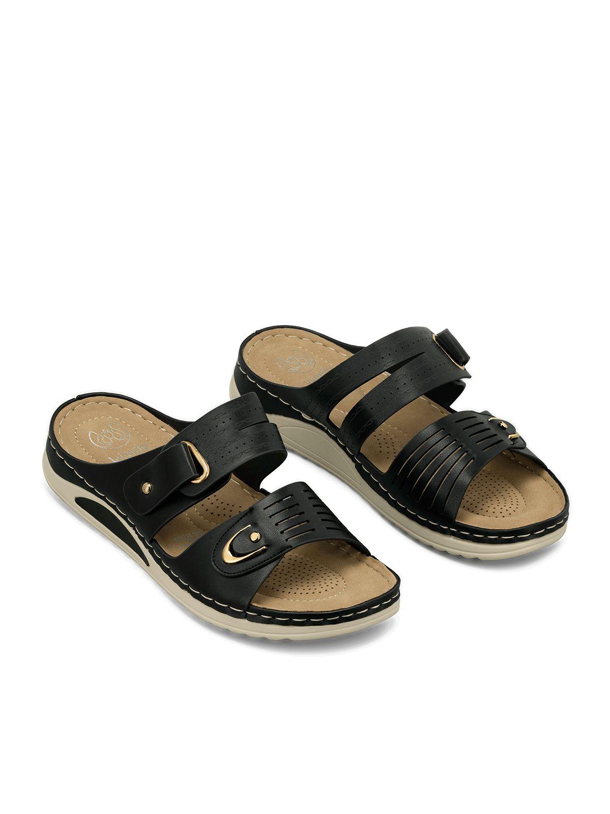 Sandalia Estilo Chala Taco Cuña Casual Mujer Weide Jn722-2