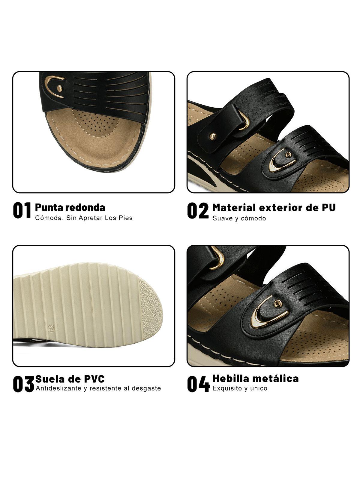 Sandalia Estilo Chala Taco Cuña Casual Mujer Weide Jn722-5