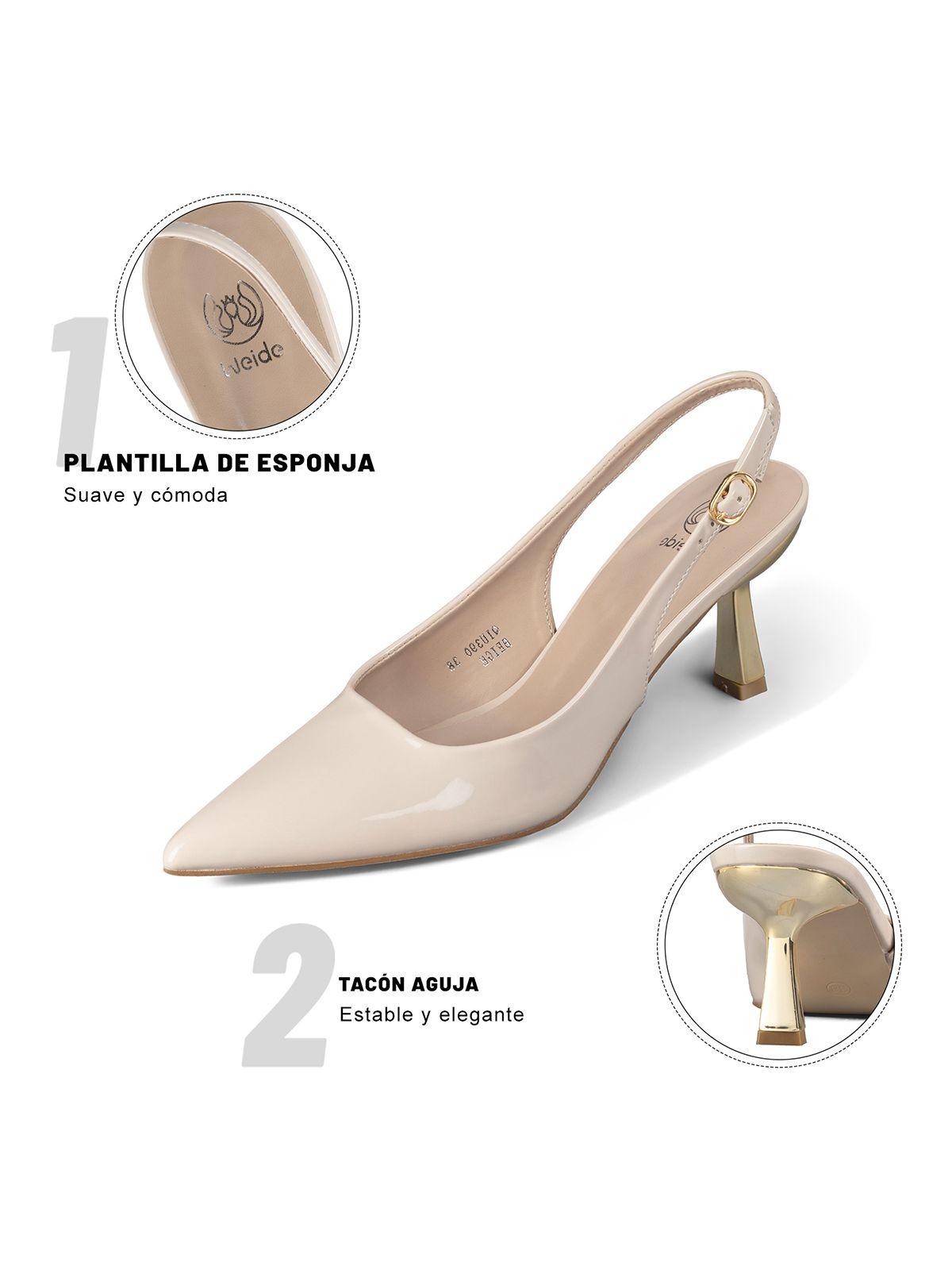 Zapato Taco Alto Talón Abierto Elegante Mujer Weide QIU390-8