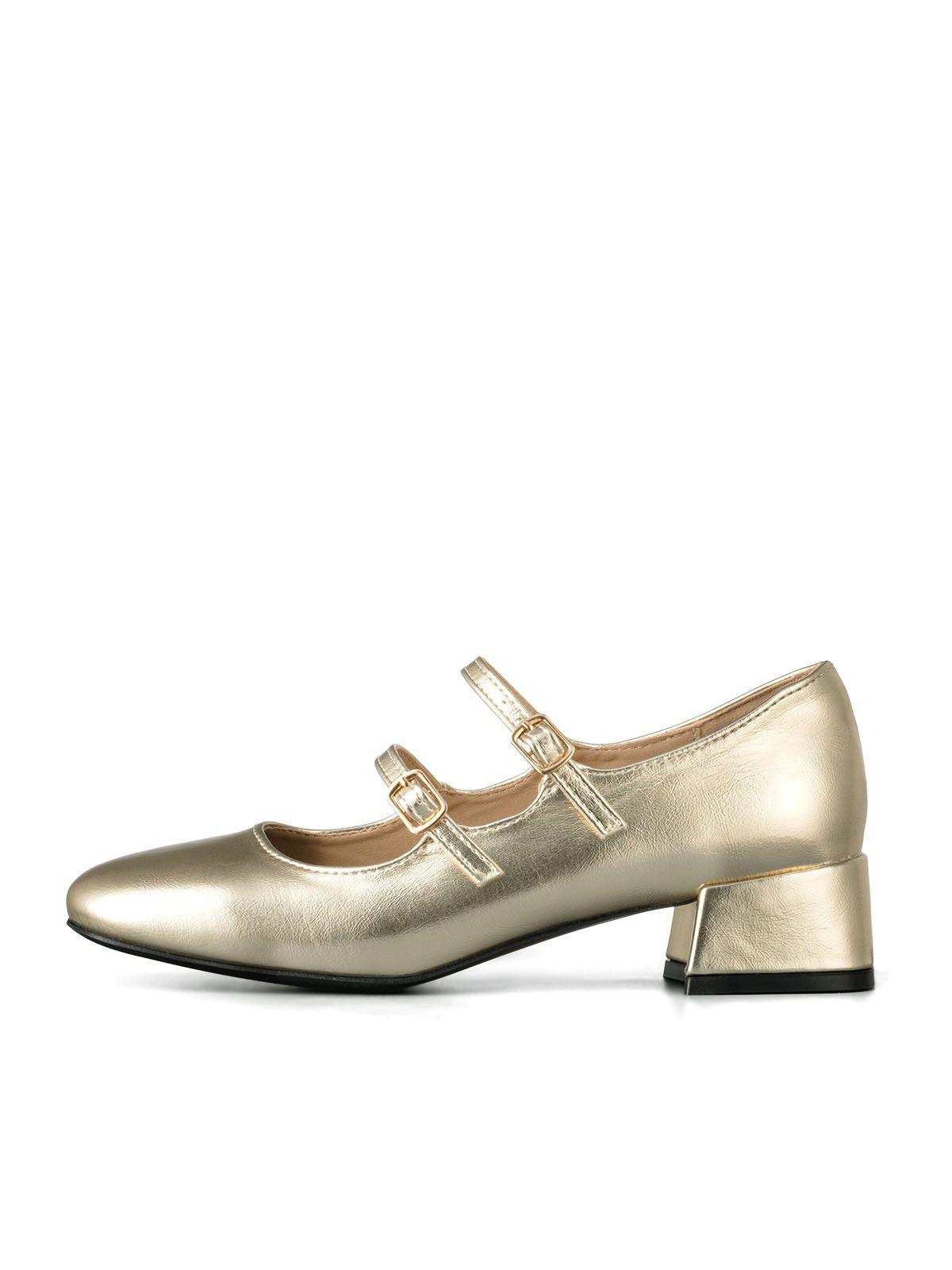 Zapatos Mary Jane Charol  Dorado Taco Mujer Weide YL66-1