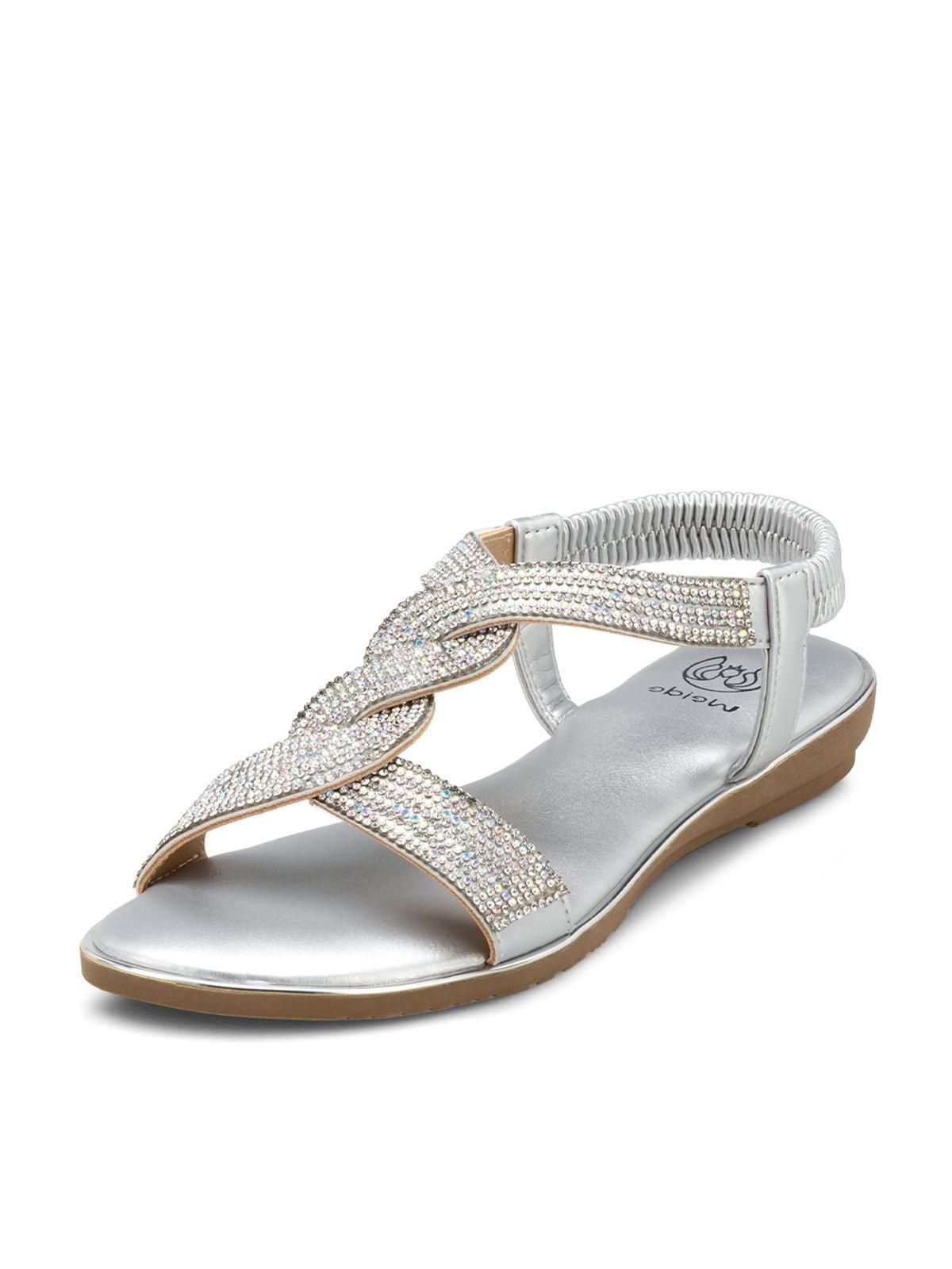 Sandalia Plana Plateado Casual JS56 Weide-0