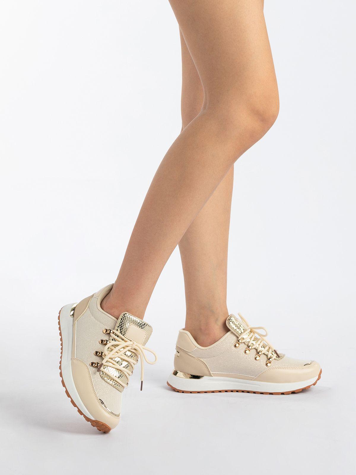 Zapatilla  Mujer Flora Beige Weide-1