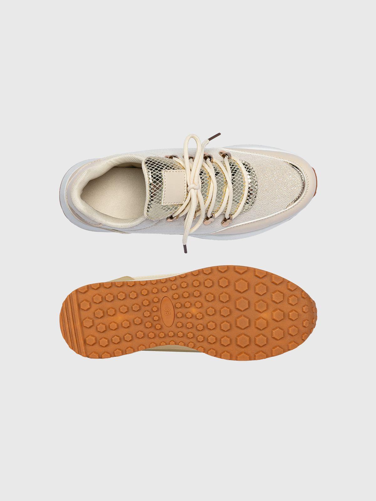 Zapatilla  Mujer Flora Beige Weide-4