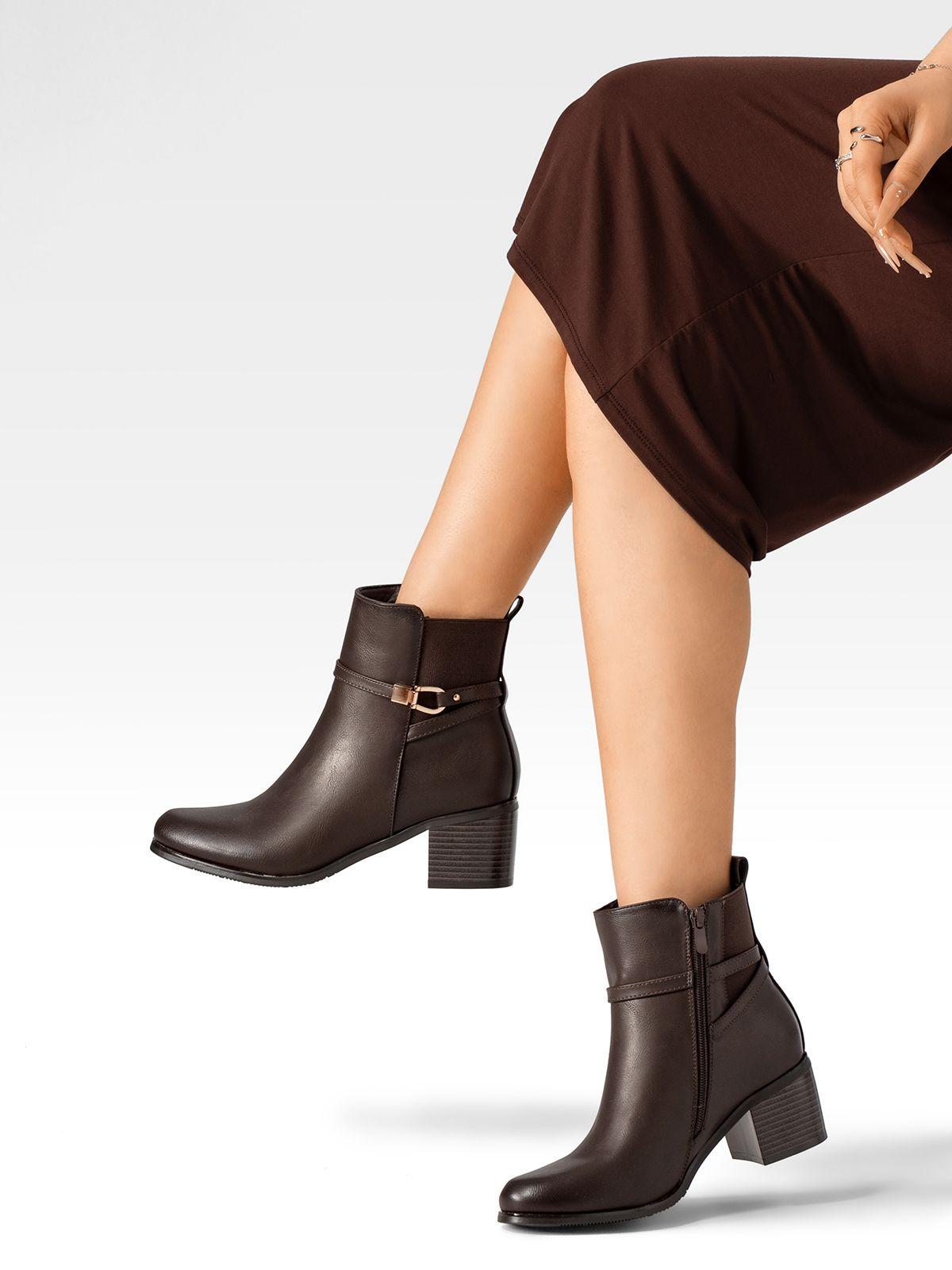 Botin Casual Mujer De Moda Vintage Tacon Grueso Weide ZS66-1