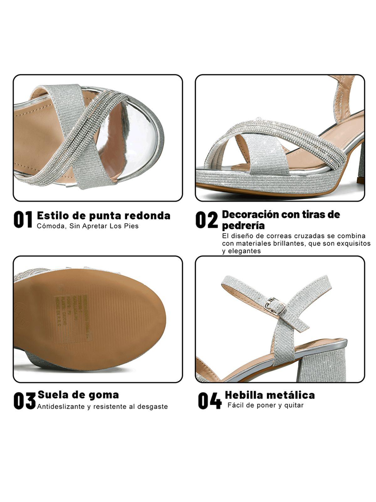 Sandalia Taco De Moda Con Pedrería Mujer Weide You536-4