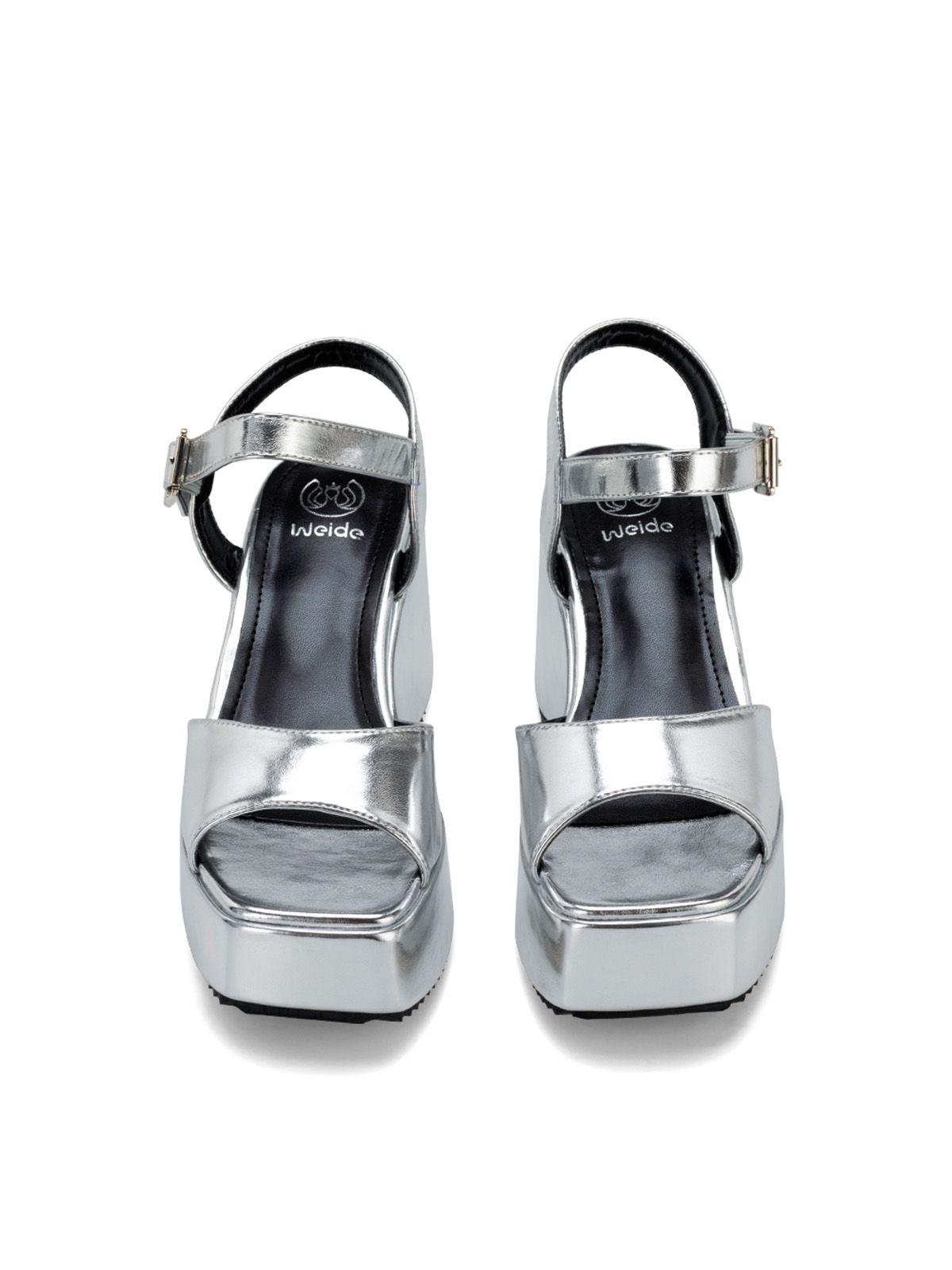 Sandalia Plataforma Plateado Casual LT105 Weide-2