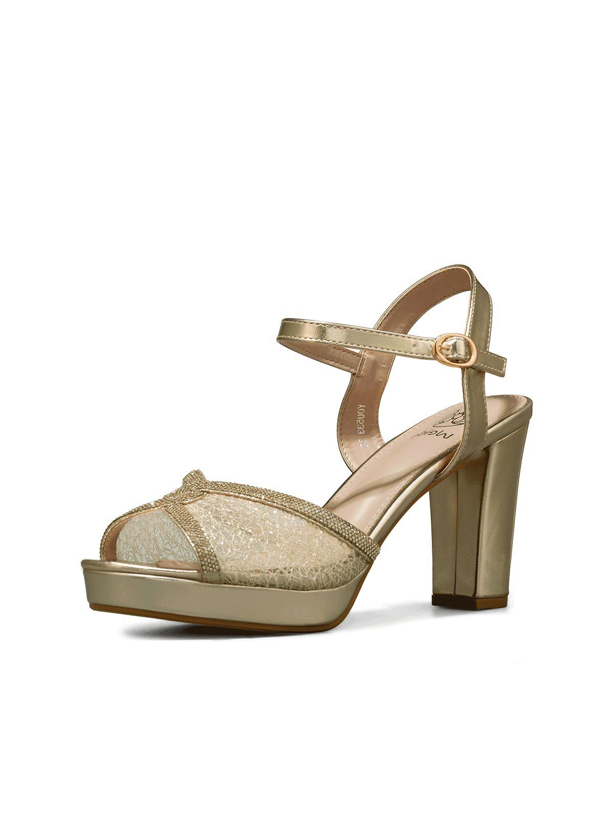 Sandalia Taco Alto Pedrería Fiesta Mujer Weide YOU533-0