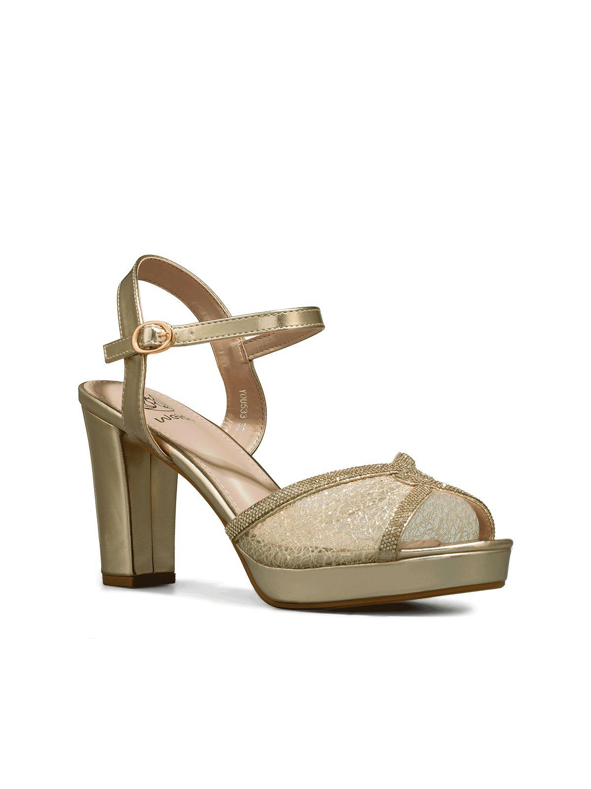 Sandalia Taco Alto Pedrería Fiesta Mujer Weide YOU533-5