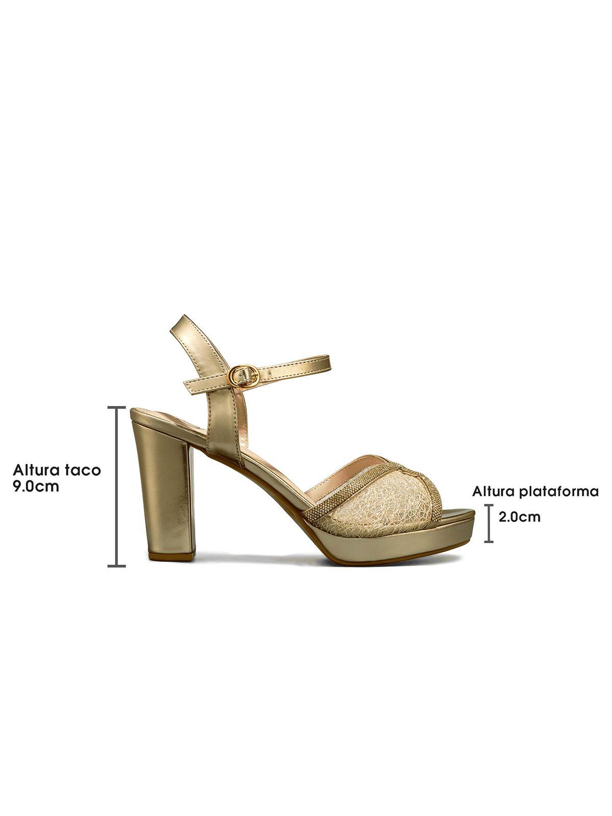 Sandalia Taco Alto Pedrería Fiesta Mujer Weide YOU533-6