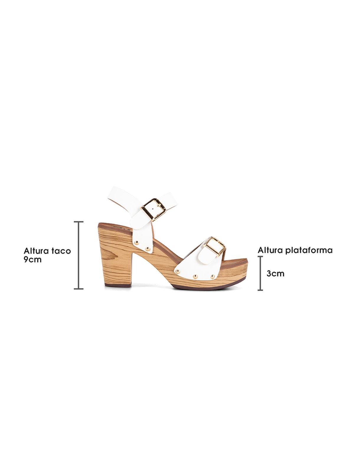 Sandalia Plataforma Blanco Casual JS58 Weide-4