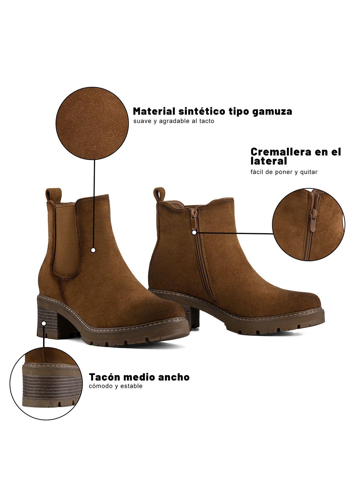 Botín Taco Mujer Outdoor PU Textil Weide ZS81-7