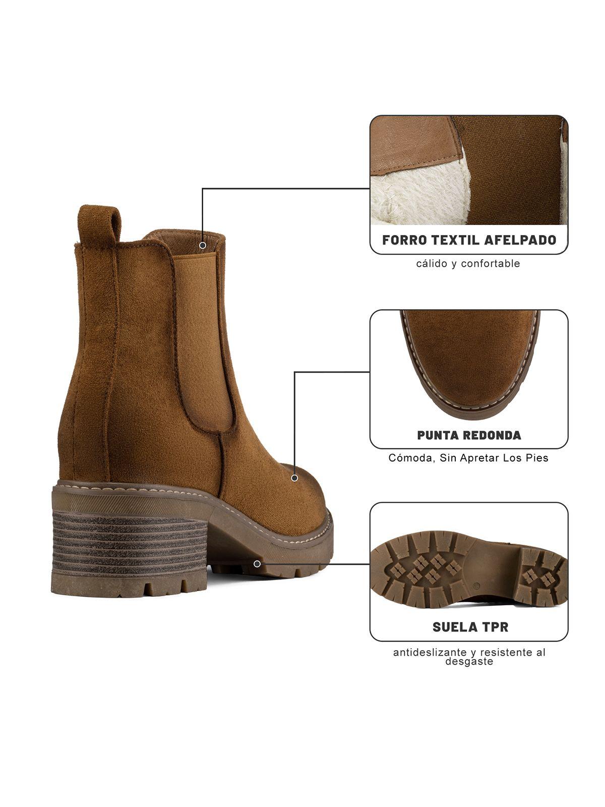 Botín Taco Mujer Outdoor PU Textil Weide ZS81-8