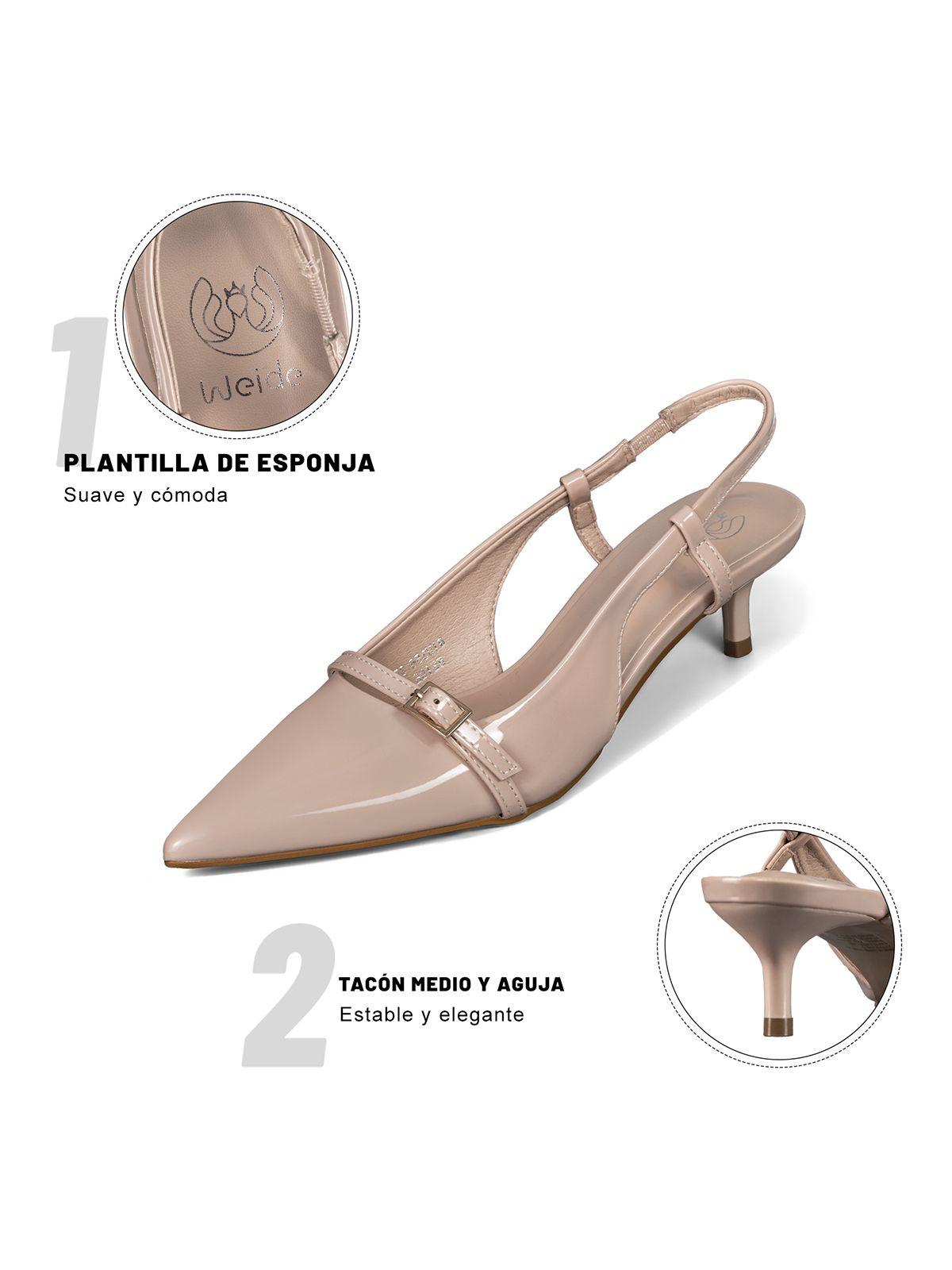 Zapatos Talón Abierto Formal En Punta Mujer Weide QIU356B-7