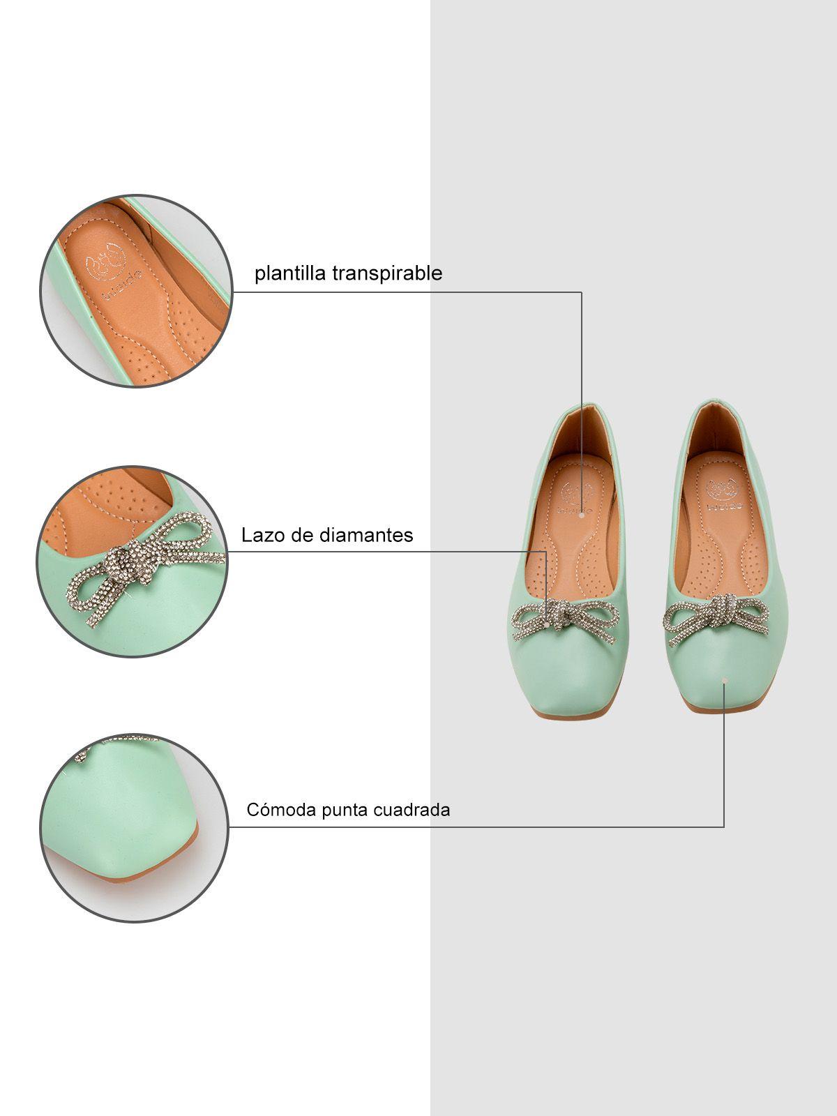 Zapato Taco Verde Casual QIU302 Weide-5
