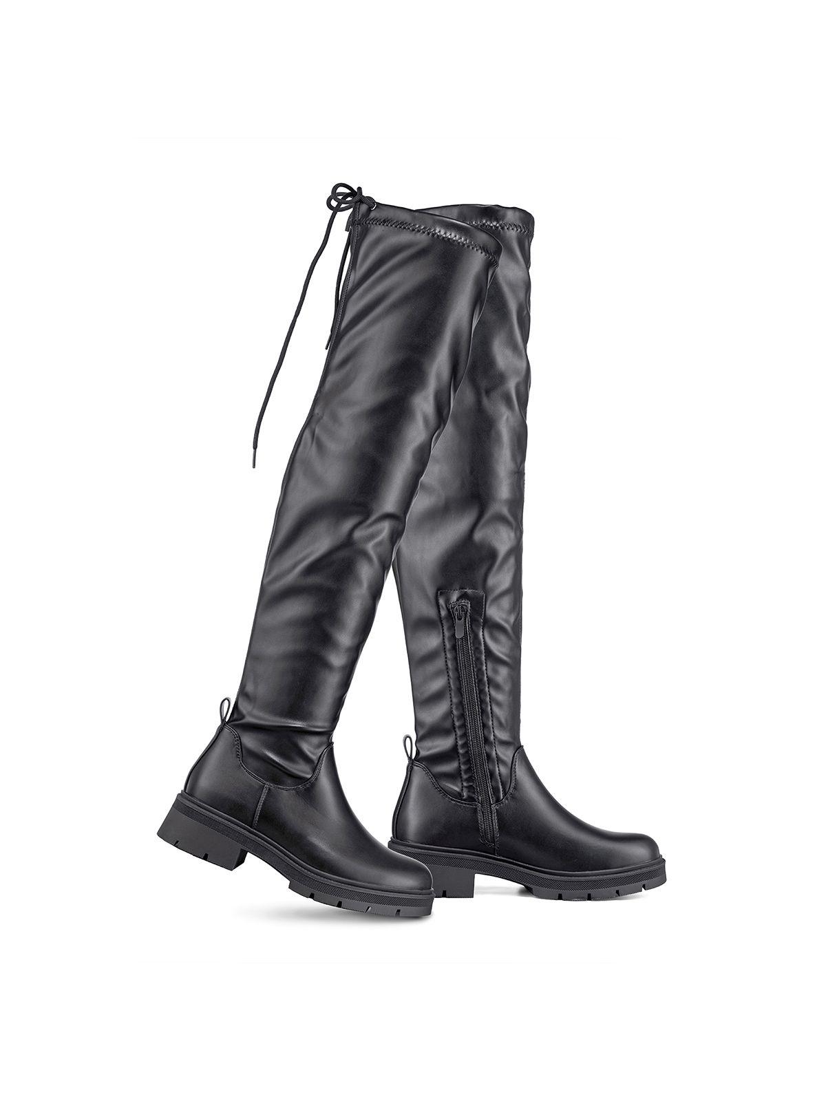 Bota Larga Casual Mujer Eco Cuero Plataforma Moda Weide ZS69-4