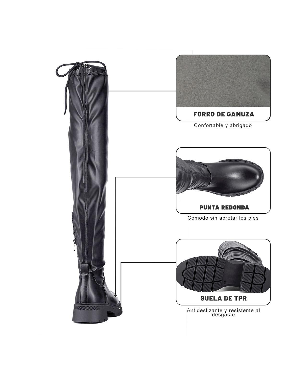 Bota Larga Casual Mujer Eco Cuero Plataforma Moda Weide ZS69-7