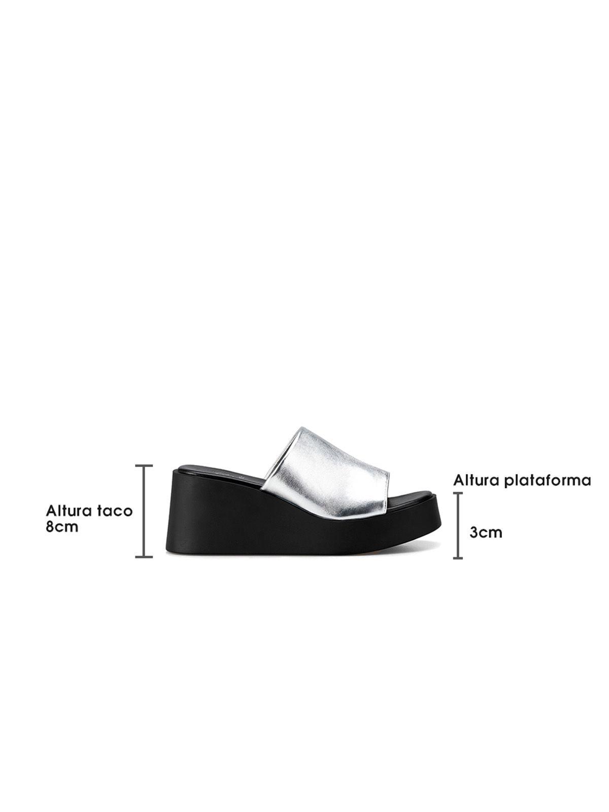 Sandalia Casual Plataforma Plateada Mujer Weide QIU330-4