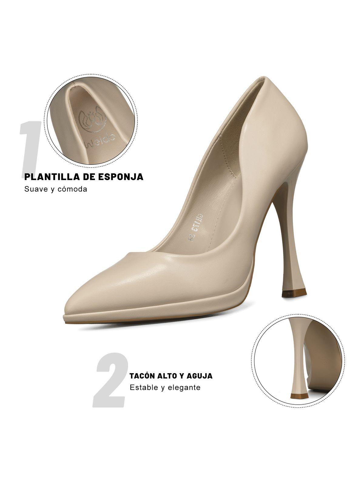 Zapato Taco Alto Elegante En Punta Mujer Weide GH173-7