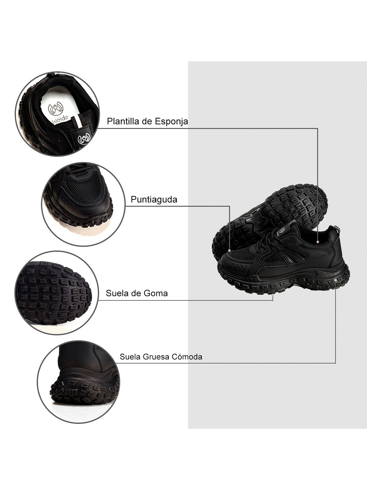 Zapatillas Negro Casual Mujer Weide SL03-7
