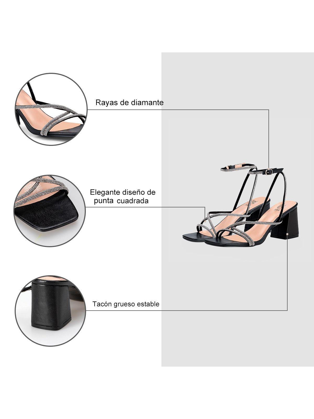 Sandalia Taco Negro Fiesta QIU316 Weide-5