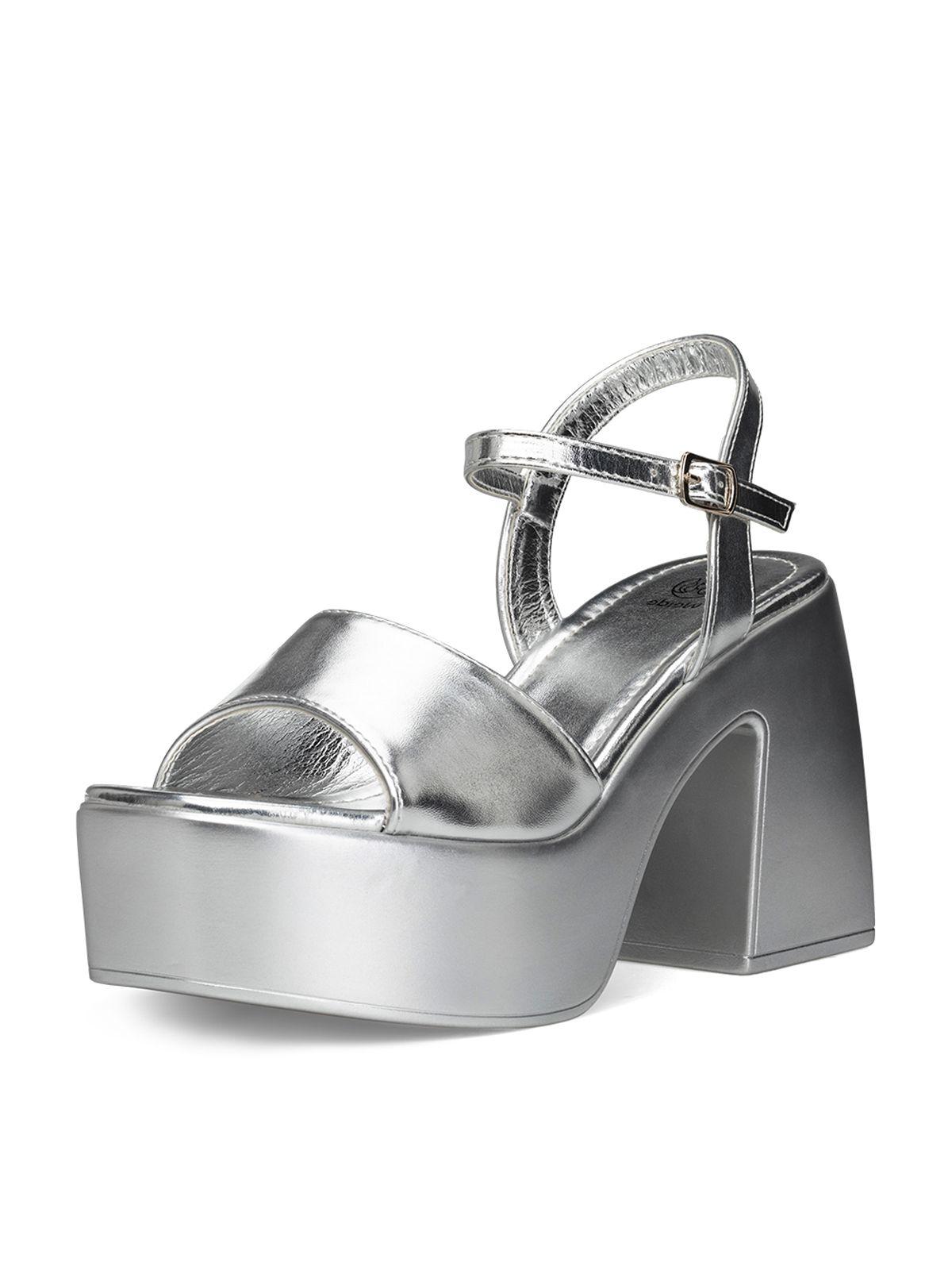 Sandalia Plataforma Plateado Fiesta YJ22 Weide-0