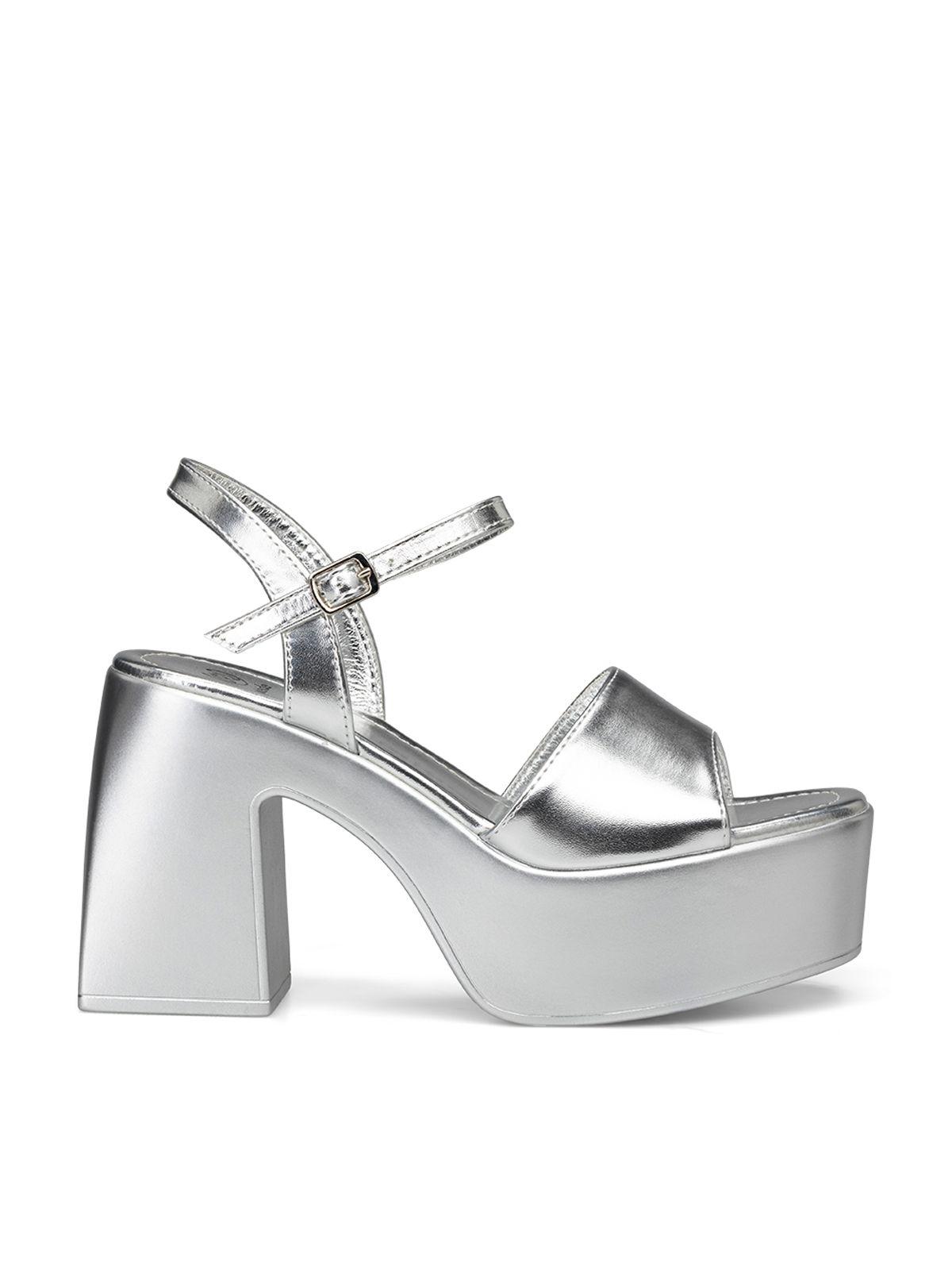 Sandalia Plataforma Plateado Fiesta YJ22 Weide-1