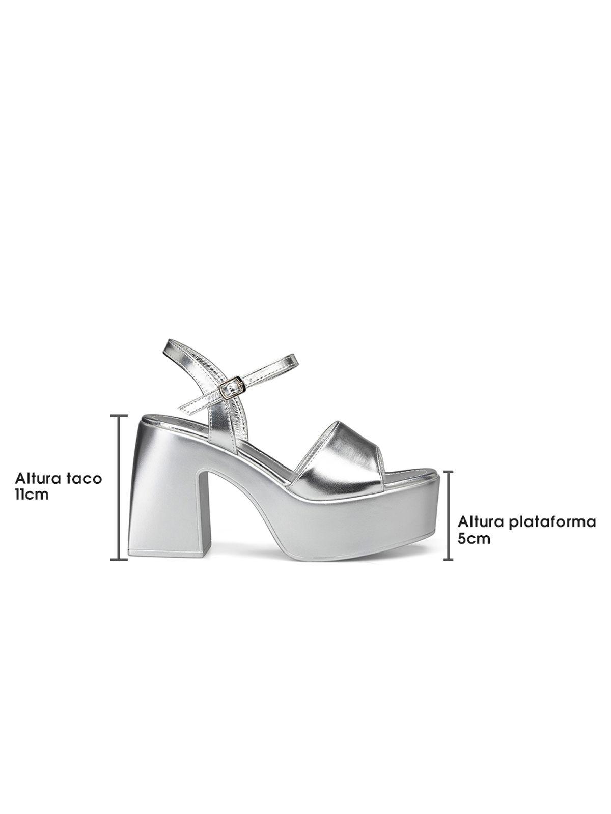 Sandalia Plataforma Plateado Fiesta YJ22 Weide-4