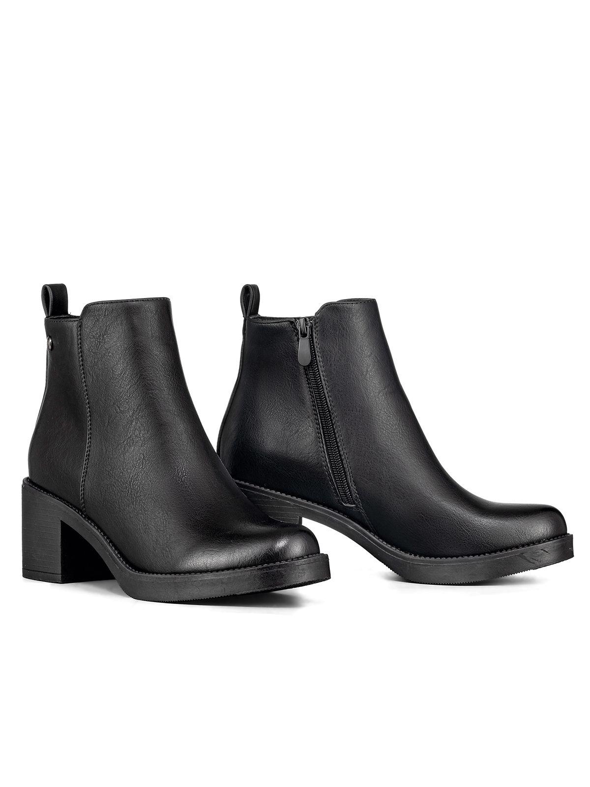 Botin Casual Mujer Eco Cuero Tacon Alto Felpa Weide QBM16-4