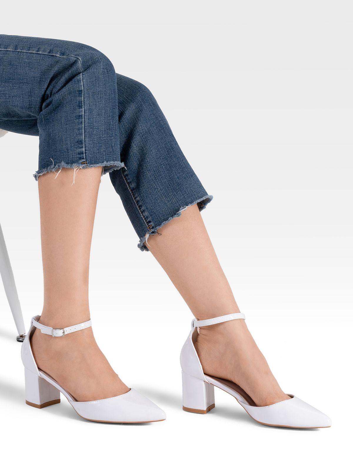 Zapato Taco Alto Blanco Fiesta Mujer Weide GH63-2