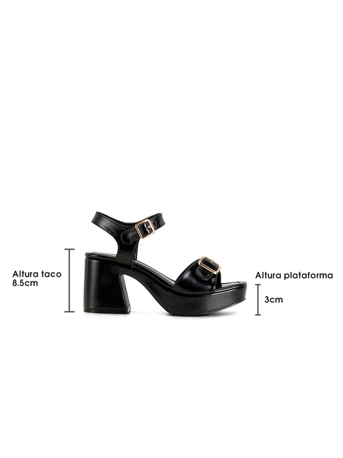 Sandalia Plataforma Negro Fiesta LT102 Weide-4