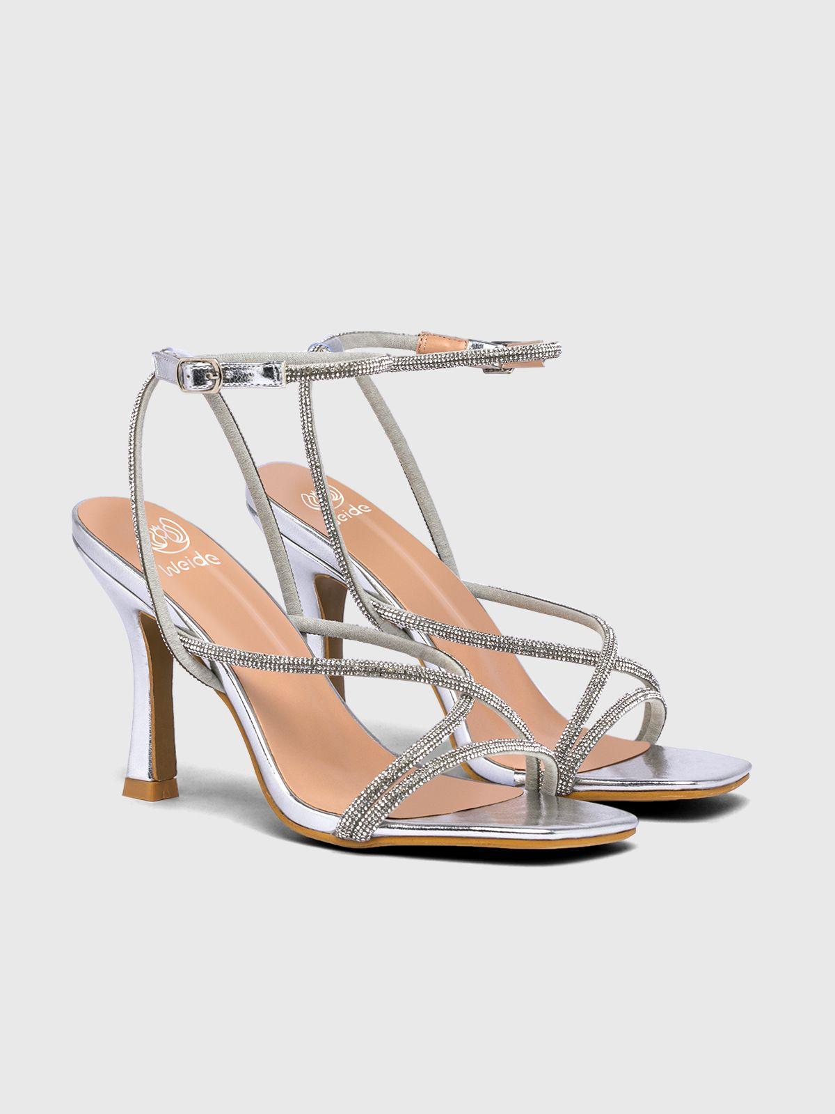 Sandalia Fiesta Mujer Elina Plateado Weide-4