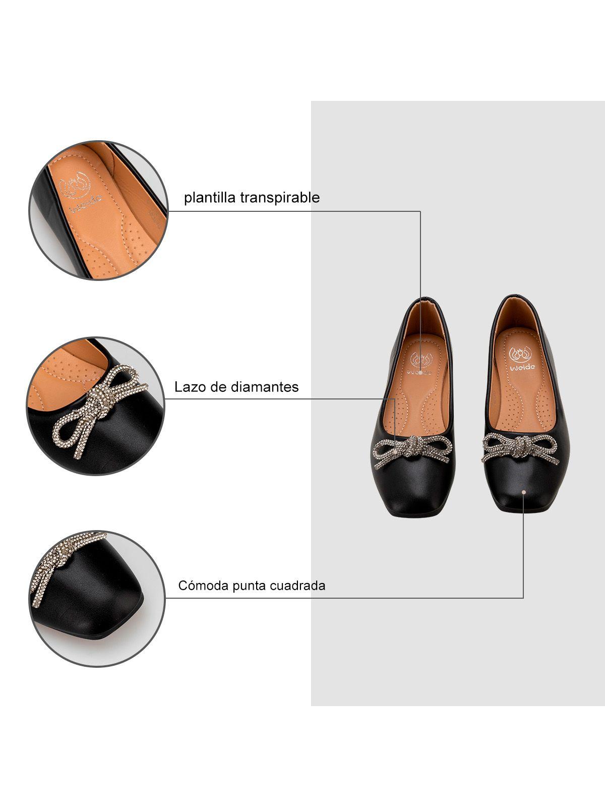 Zapato Taco Negro Casual QIU302 Weide-5