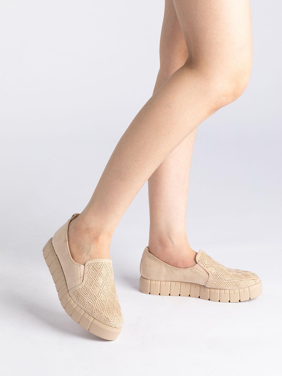 Zapatilla  Mujer Abrilera Beige Weide-1