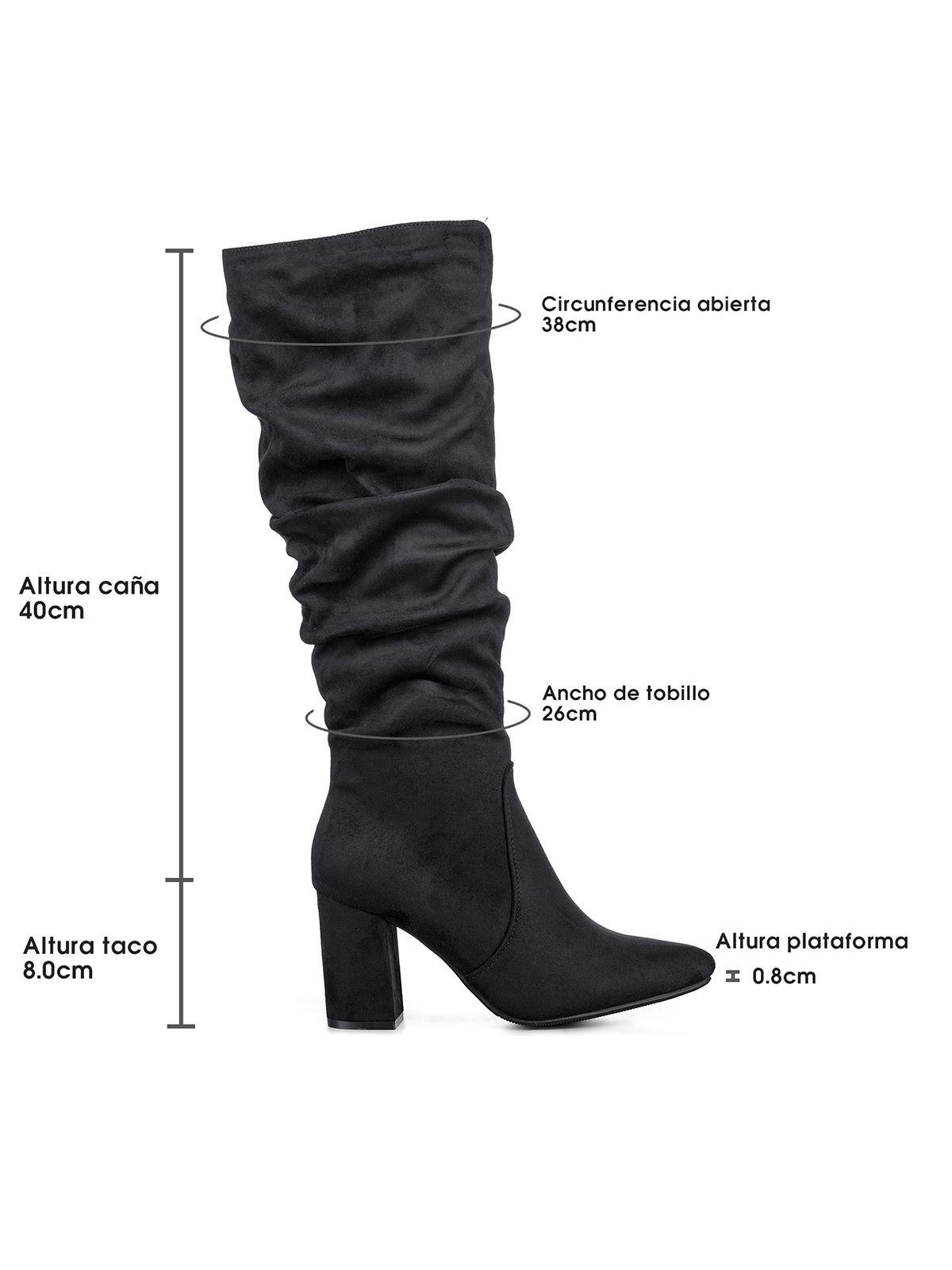 Botas Largas Mujer Casual Gamuza Tacon Grueso Weide HX512-3