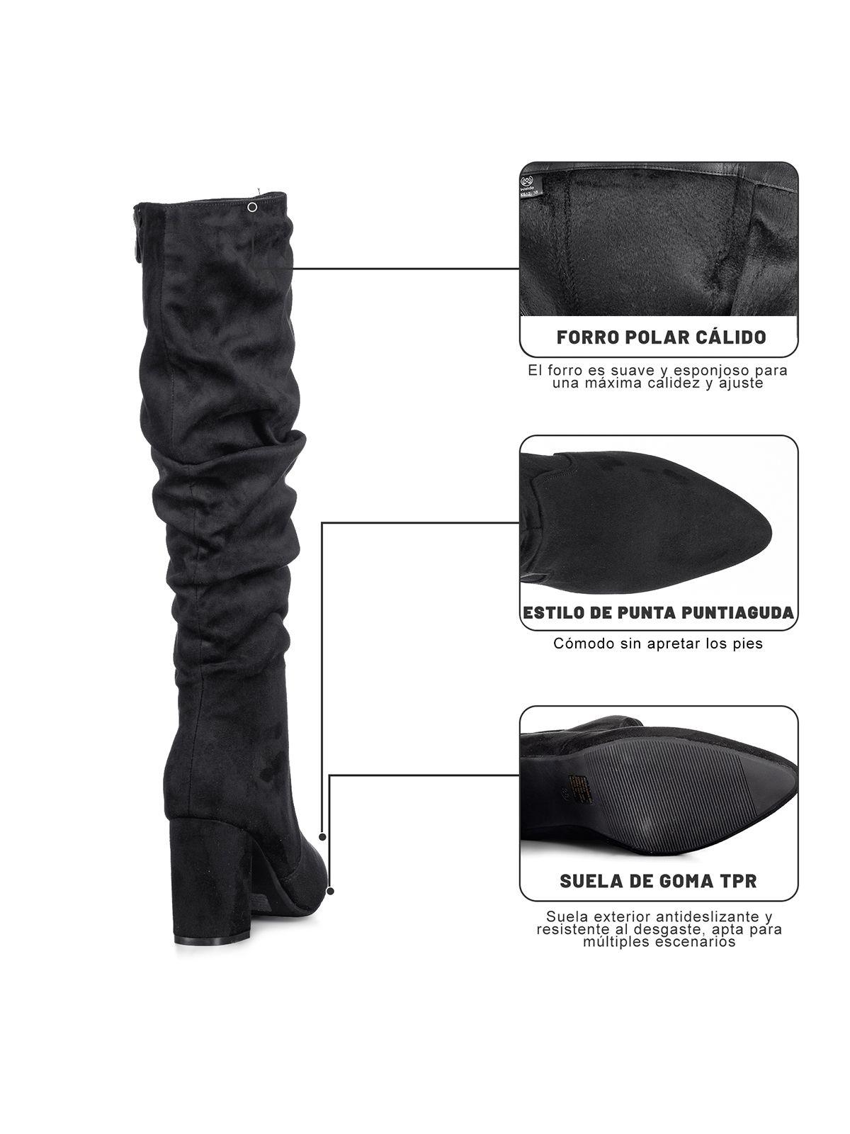 Botas Largas Mujer Casual Gamuza Tacon Grueso Weide HX512-5