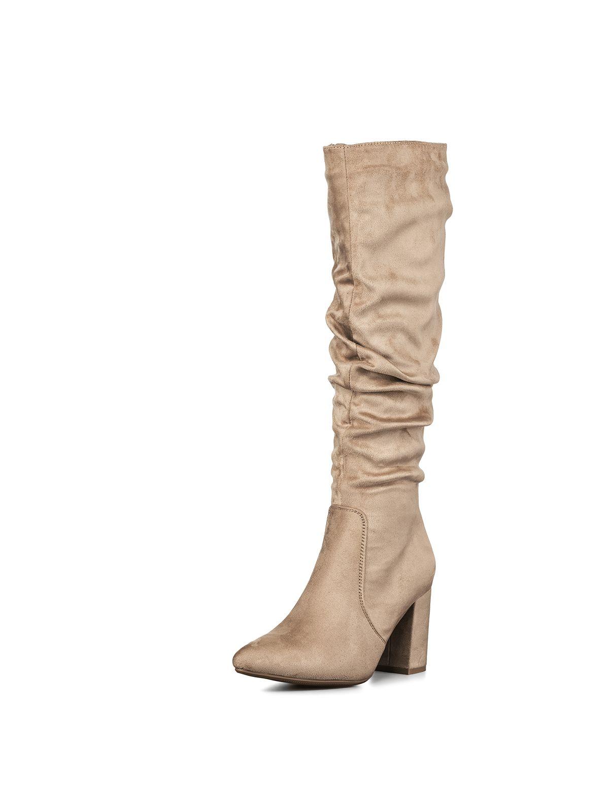 Botas Largas Mujer Casual Gamuza Tacon Grueso Weide HX512-0