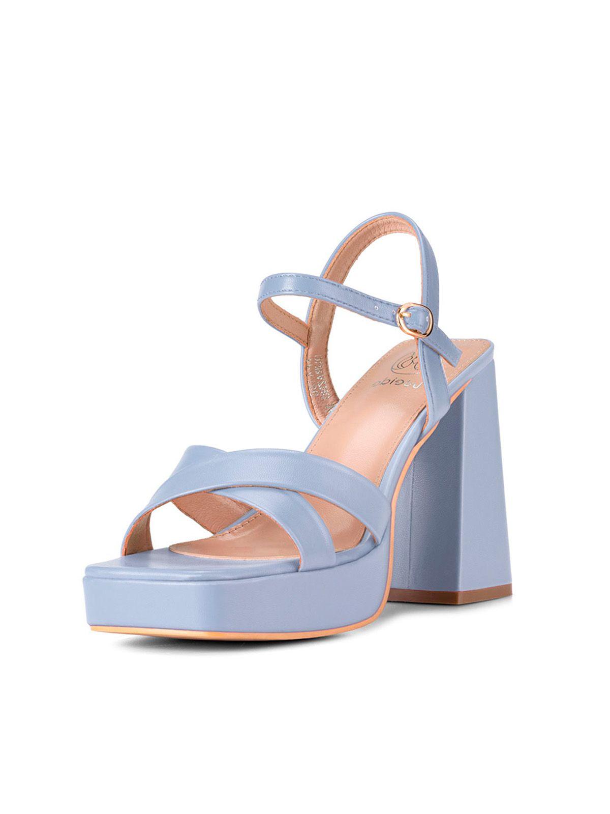 Sandalia Taco Alto Morado Casual TFA186 Weide-0